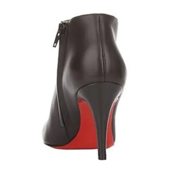 Christian Louboutin Red-Bottomed Leather Belle Ankle Boot Black Booties 38.5 - Picture 3 of 14
